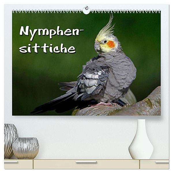 Nymphensittiche (hochwertiger Premium Wandkalender 2024 DIN A2 quer), Kunstdruck in Hochglanz, Martina Berg