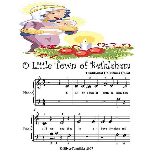O Little Town of Bethlehem - Beginner Tots Piano Sheet Music, Silver Tonalities