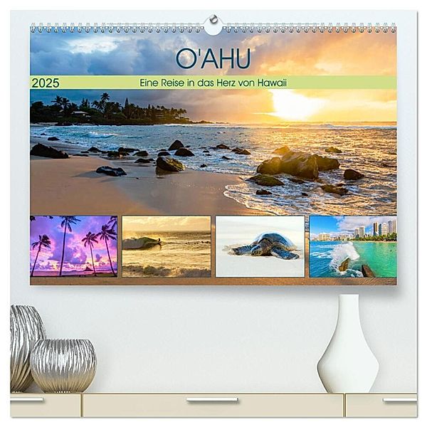 O'ahu - Eine Reise in das Herz von Hawaii (hochwertiger Premium Wandkalender 2025 DIN A2 quer), Kunstdruck in Hochglanz, Calvendo, Christian Müller