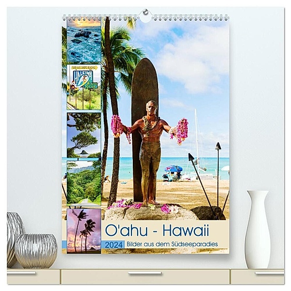 O'ahu - Hawaii, Bilder aus dem Südseeparadies (hochwertiger Premium Wandkalender 2024 DIN A2 hoch), Kunstdruck in Hochglanz, Christian Müller