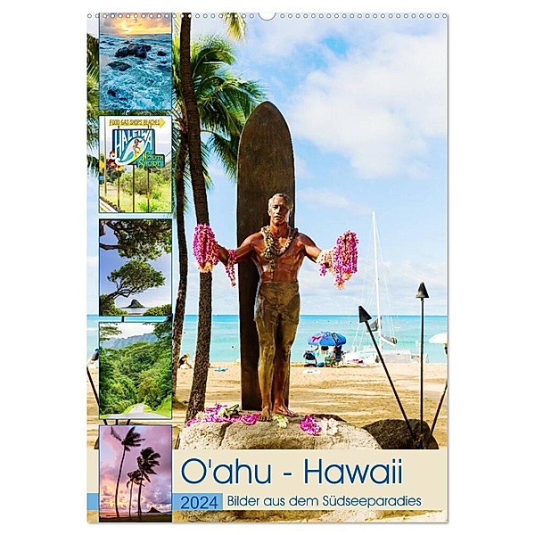 O'ahu - Hawaii, Bilder aus dem Südseeparadies (Wandkalender 2024 DIN A2 hoch), CALVENDO Monatskalender, Christian Müller
