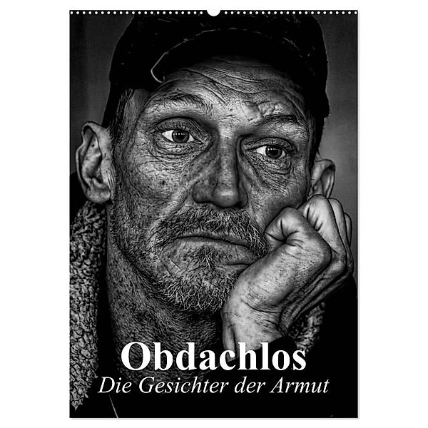 Obdachlos. Die Gesichter der Armut (Wandkalender 2025 DIN A2 hoch), CALVENDO Monatskalender, Calvendo, Elisabeth Stanzer