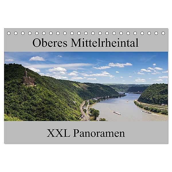 Oberes Mittelrheintal - XXL Panoramen (Tischkalender 2024 DIN A5 quer), CALVENDO Monatskalender, Juergen Schonnop
