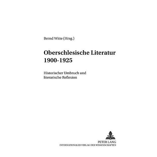 Oberschlesische Literatur 1900 - 1925