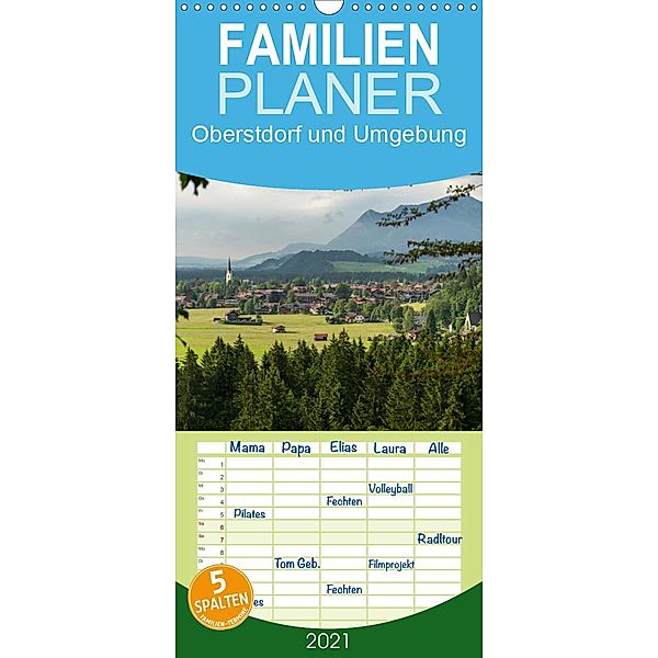 Oberstdorf und Umgebung - Familienplaner hoch (Wandkalender 2021 , 21 cm x 45 cm, hoch), Peter Schickert