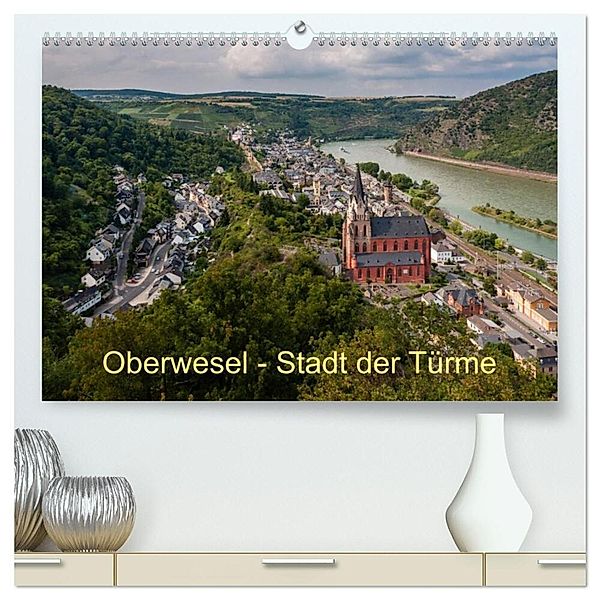 Oberwesel - Stadt der Türme (hochwertiger Premium Wandkalender 2024 DIN A2 quer), Kunstdruck in Hochglanz, Erhard Hess