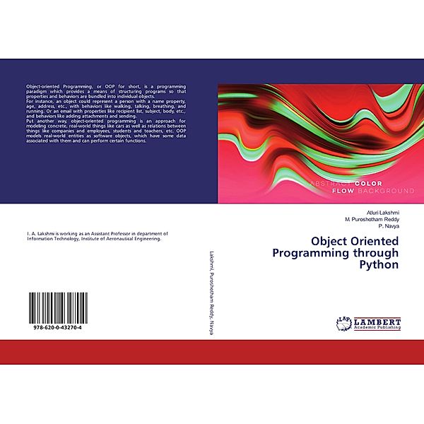 Object Oriented Programming through Python, Atluri Lakshmi, M. Puroshotham Reddy, P. Navya
