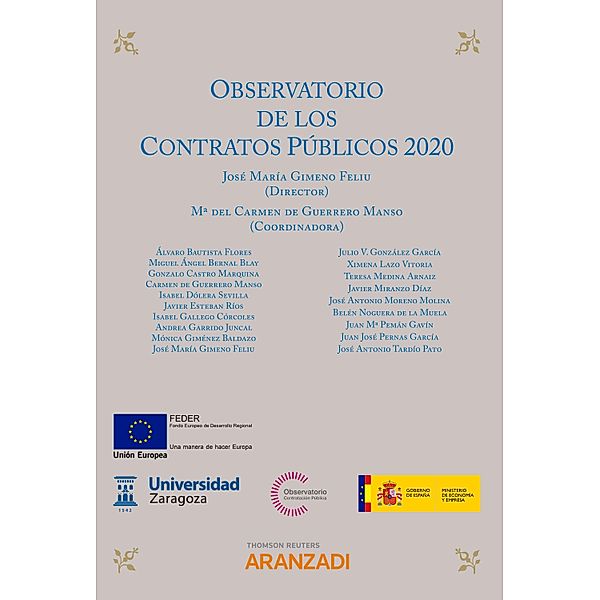 Observatorio de los contratos públicos 2020 / Estudios, Mª del Carmen de Guerrero Manso, José María Gimeno Feliu