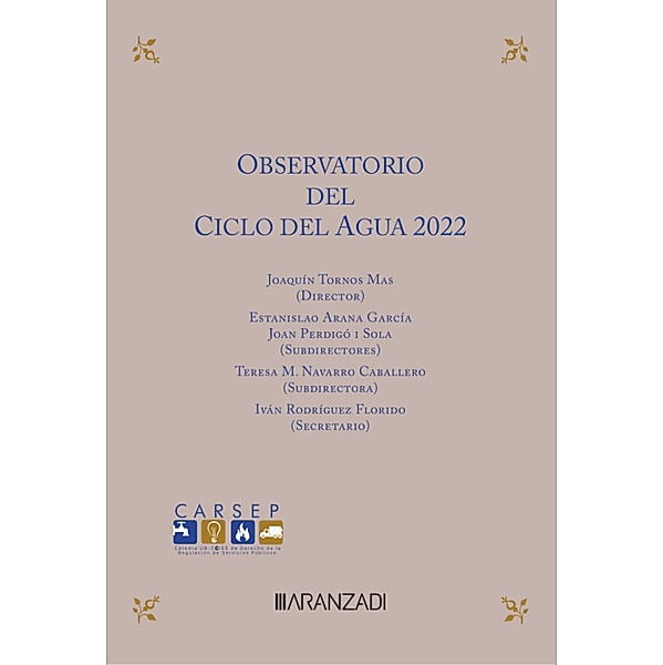 Observatorio del ciclo del agua 2022 / Estudios, Joaquín Tornos Mas