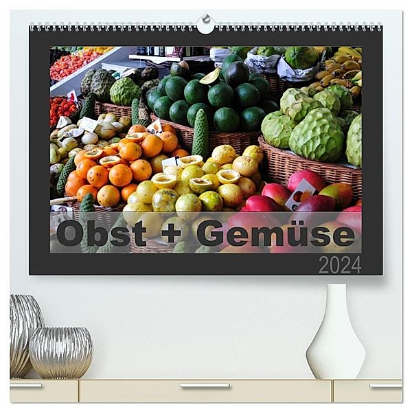 Obst + Gemüse (hochwertiger Premium Wandkalender 2024 DIN A2 quer), Kunstdruck in Hochglanz, Uwe Bade