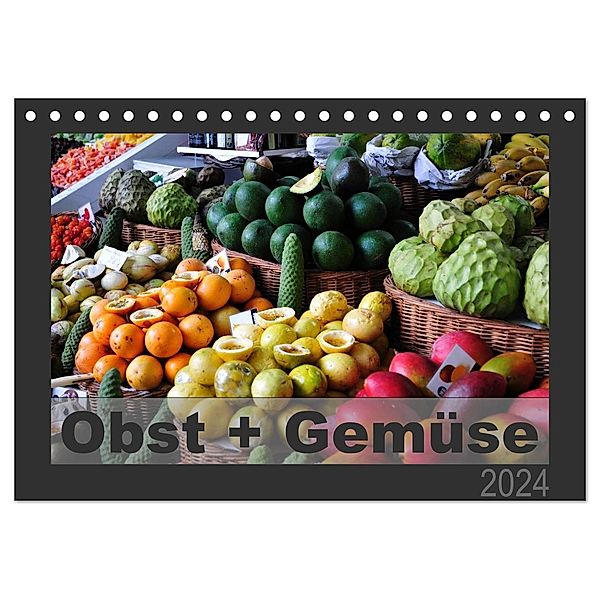 Obst + Gemüse (Tischkalender 2024 DIN A5 quer), CALVENDO Monatskalender, Uwe Bade
