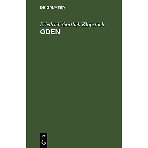 Oden, 2 Teile, Friedrich Gottlieb Klopstock