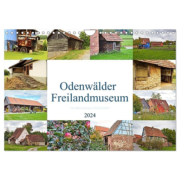 Odenwälder Freilandmuseum - Ein Spaziergang in Gottersdorf (Wandkalender 2024 DIN A4 quer), CALVENDO Monatskalender, Jessica Meisenzahl
