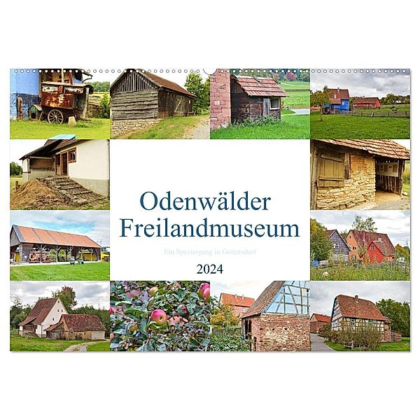 Odenwälder Freilandmuseum - Ein Spaziergang in Gottersdorf (Wandkalender 2024 DIN A2 quer), CALVENDO Monatskalender, Jessica Meisenzahl