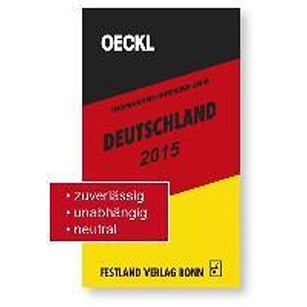 OECKL. Taschenbuch des Öffentlichen Lebens Deutschland 2015, Joachim; Kuss, Brigitte; Liesenfeld-Wildt, Karen; Zügner, Dorothea A. Stephan