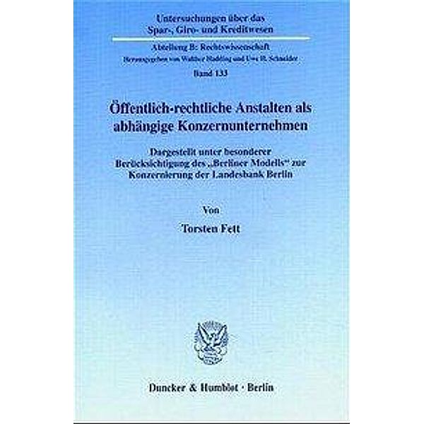 Öffentlich-rechtliche Anstalten als abhängige Konzernunternehmen., Torsten Fett