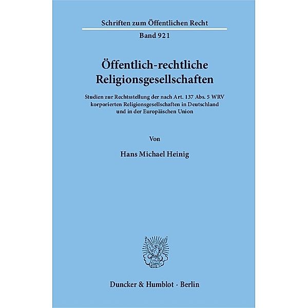 Öffentlich-rechtliche Religonsgesellschaften, Hans Michael Heinig
