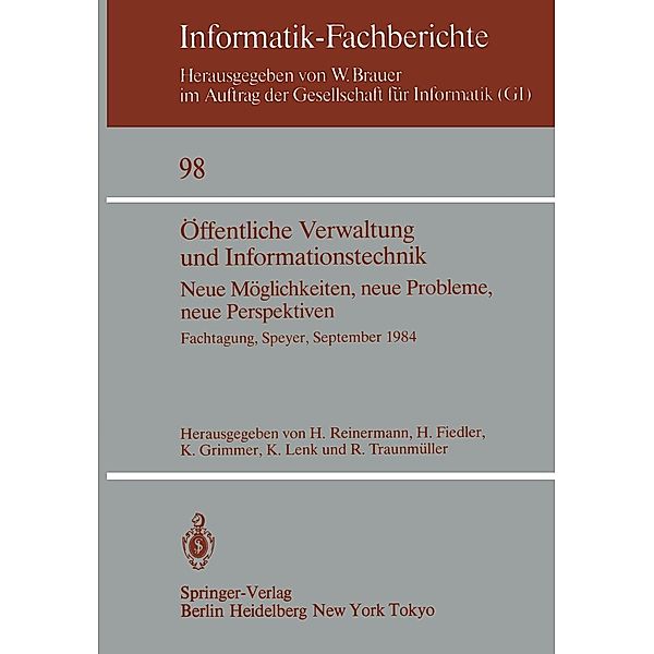 Öffentliche Verwaltung und Informationstechnik / Informatik-Fachberichte Bd.98