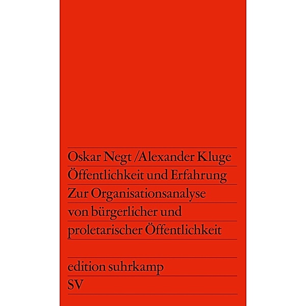 Öffentlichkeit und Erfahrung, Alexander Kluge, Oskar Negt