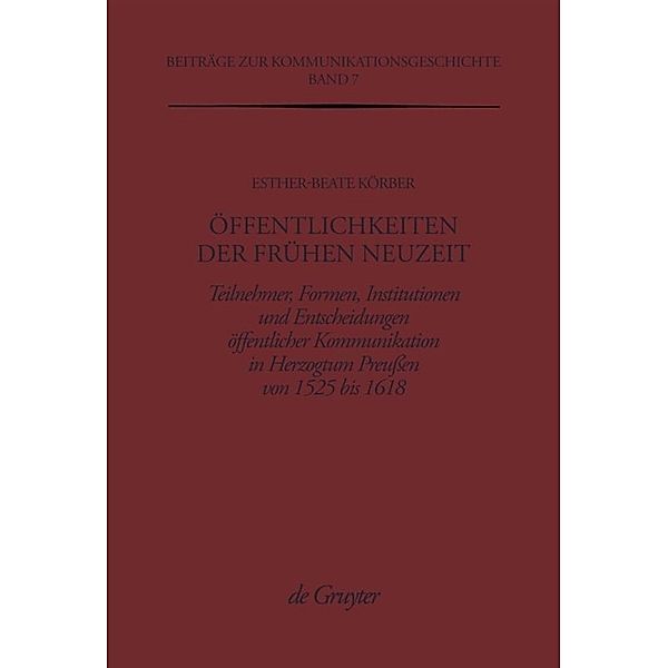 Öffentlichkeiten der Frühen Neuzeit, Esther-Beate Körber