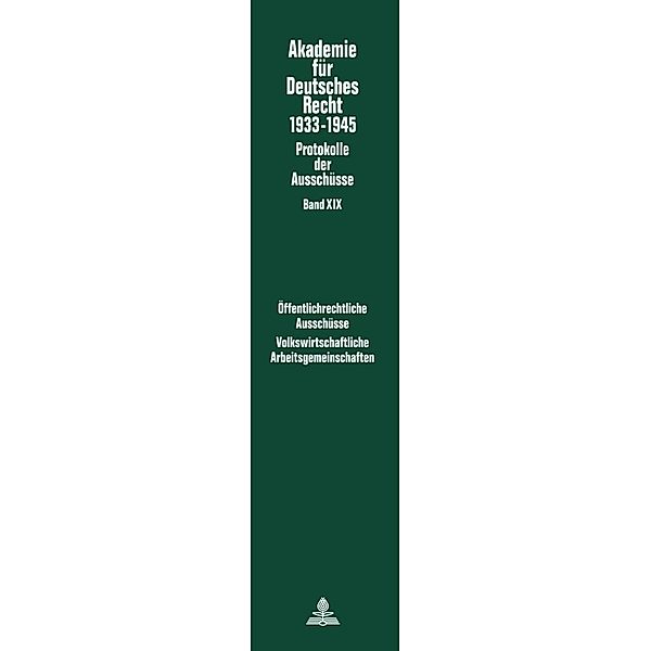 Öffentlichrechtliche Ausschüsse (1934-1938: Kommunalrecht. Sparkassenwesen. Bau- und Zwecksparen. Beamtenrecht)- Volkswirtschaftliche Arbeitsgemeinschaften (1939-1943: Volkswirtschaftslehre. Geld und Kredit. Sozialpolitik. Agrarpolitik. Reform des volk