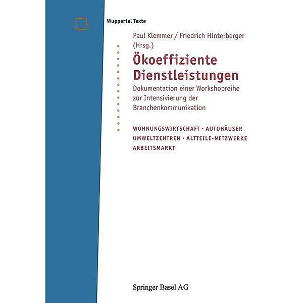 Ökoeffiziente Dienstleistungen / Wuppertal Texte