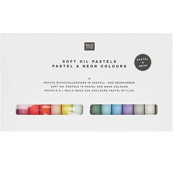 Ölpastellkreide Pastell- & Neonfarben, 12 Farben