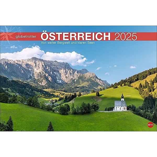 Österreich Globetrotter Kalender 2025 - Von weiter Bergwelt und klaren Seen