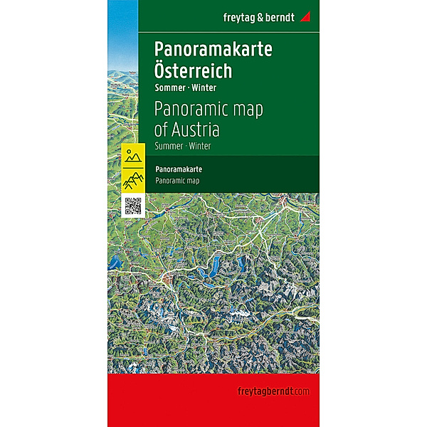Österreich Panoramakarte, Sommer / Winter, freytag & berndt