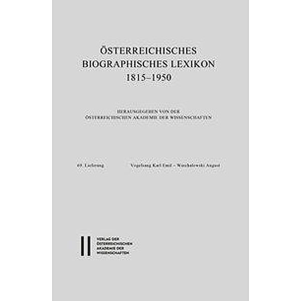 Österreichisches Biographisches Lexikon 1815-1950 , 69. Lieferung, Verlag Der Osterreichischen Akademie Der