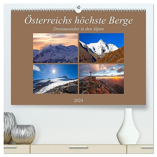 Österreichs höchste Berge (hochwertiger Premium Wandkalender 2024 DIN A2 quer), Kunstdruck in Hochglanz, Christa Kramer