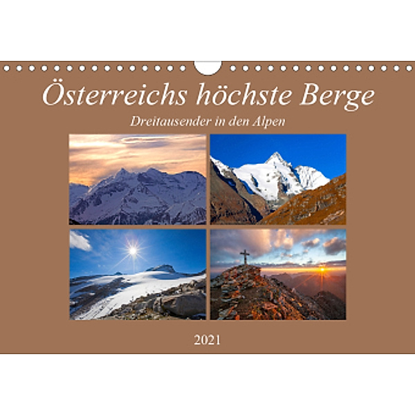 Österreichs höchste Berge (Wandkalender 2021 DIN A4 quer), Christa Kramer