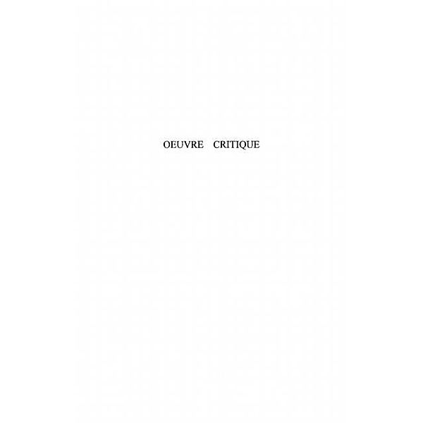 Oeuvre critique - articles, communications, interviews, pref / Hors-collection, Georges Ngal