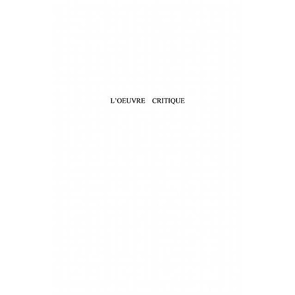 Oeuvre critique - articles, communications, interviews, pref / Hors-collection, Georges Ngal