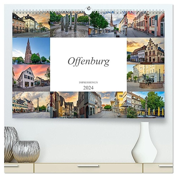Offenburg Impressionen (hochwertiger Premium Wandkalender 2024 DIN A2 quer), Kunstdruck in Hochglanz, Dirk Meutzner