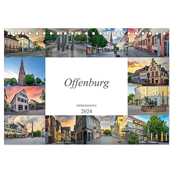 Offenburg Impressionen (Tischkalender 2024 DIN A5 quer), CALVENDO Monatskalender, Dirk Meutzner