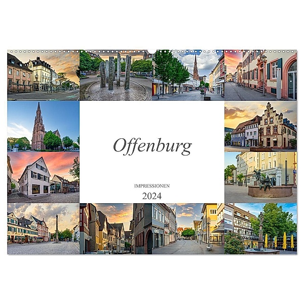 Offenburg Impressionen (Wandkalender 2024 DIN A2 quer), CALVENDO Monatskalender, Dirk Meutzner