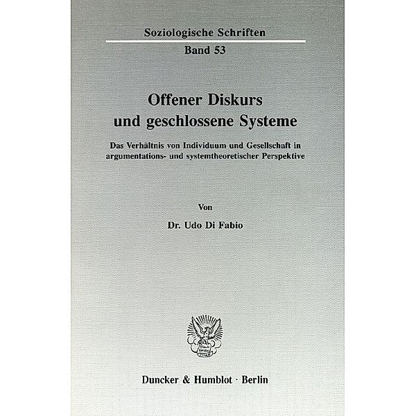 Offener Diskurs und geschlossene Systeme., Udo Di Fabio