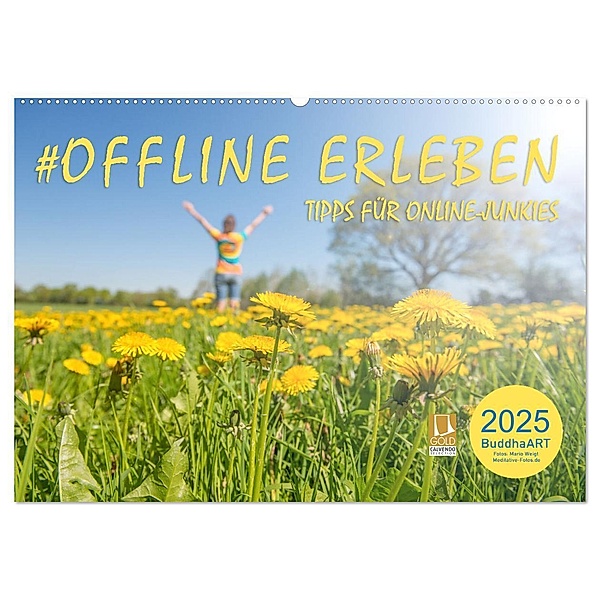 OFFLINE ERLEBEN - Tipps für Online-Junkies (Wandkalender 2025 DIN A2 quer), CALVENDO Monatskalender, Calvendo, BuddhaART