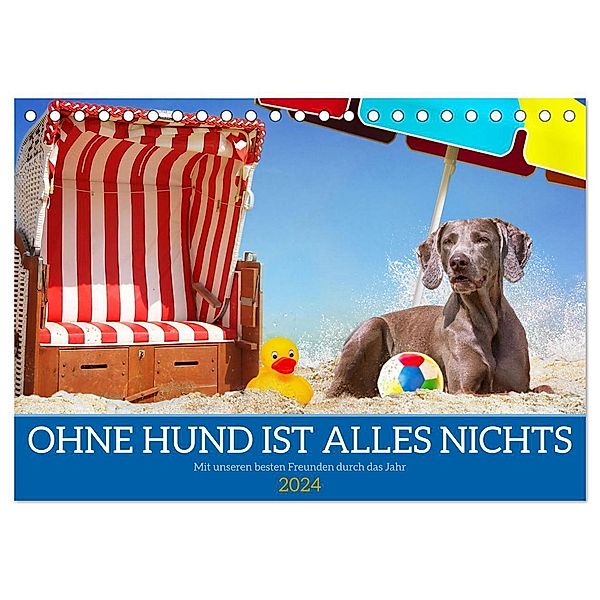 Ohne Hund ist alles nichts - Mit unseren besten Freunden durch das Jahr (Tischkalender 2024 DIN A5 quer), CALVENDO Monatskalender, Sigrid Starick