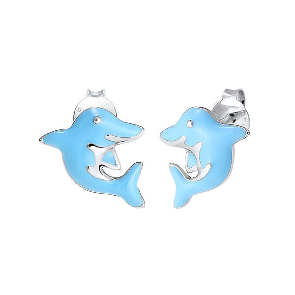 Elli Ohrringe DELFIN 925er Sterling Silber in hellblau