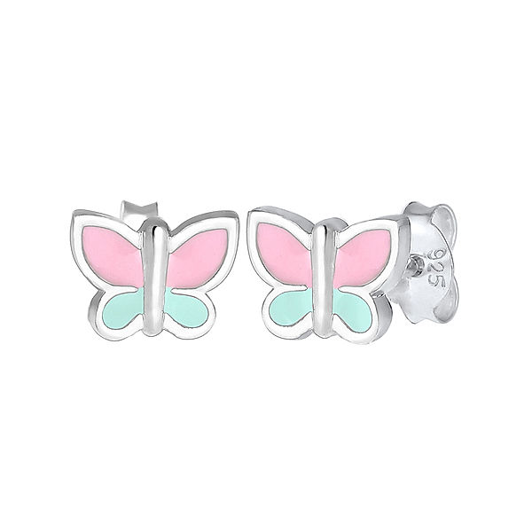 Elli Ohrringe SCHMETTERLING 925er Sterling Silber in rosa