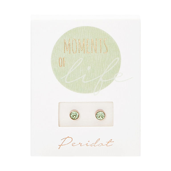 Ohrstecker - Moments of life - rosévergoldet - Peridot, Crystals