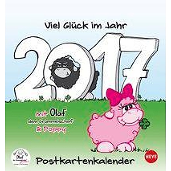 Olaf und Poppy, das Grummelschaf Postkartenkalender 2017