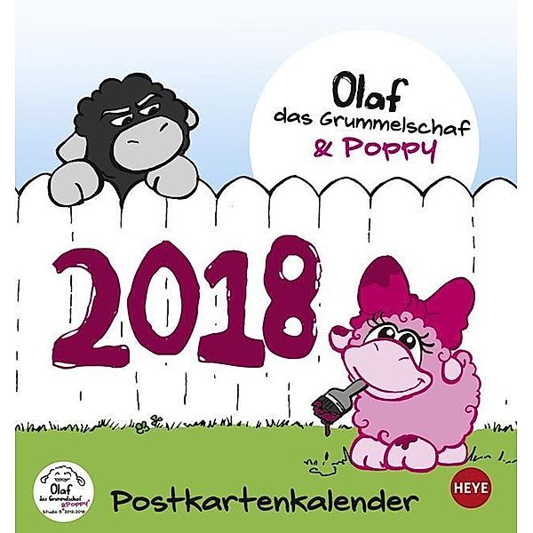 Olaf und Poppy, das Grummelschaf Postkartenkalender 2018