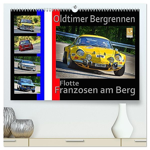 Oldtimer Bergrennen Flotte Franzosen am Berg (hochwertiger Premium Wandkalender 2025 DIN A2 quer), Kunstdruck in Hochglanz, Calvendo, Ingo Laue