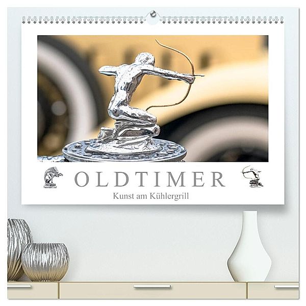 Oldtimer - Kunst am Kühlergrill (hochwertiger Premium Wandkalender 2024 DIN A2 quer), Kunstdruck in Hochglanz, Dieter Meyer