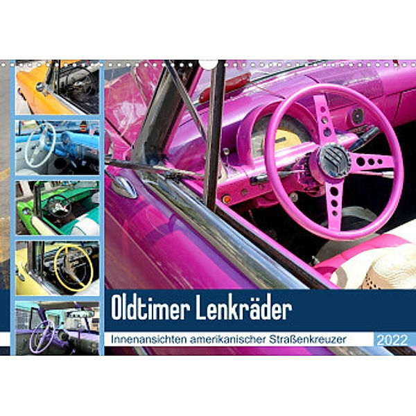Oldtimer Lenkräder - Innenansichten amerikanischer Straßenkreuzer (Wandkalender 2022 DIN A3 quer), Henning von Löwis of Menar, Henning von Löwis of Menar
