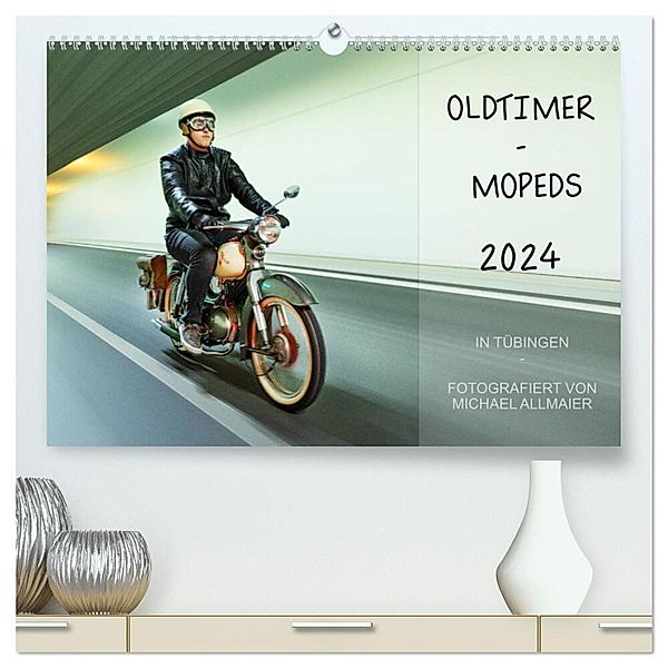 Oldtimer Mopeds - fotografiert von Michael Allmaier (hochwertiger Premium Wandkalender 2024 DIN A2 quer), Kunstdruck in Hochglanz, Michael Allmaier