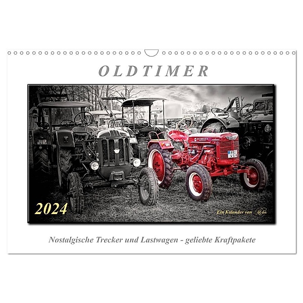 Oldtimer - nostalgische Trecker und Lastwagen (Wandkalender 2024 DIN A3 quer), CALVENDO Monatskalender, Peter Roder